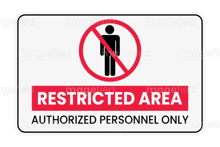 Restricted Area Sign, Sticker, Warning Label, Vector Illustration