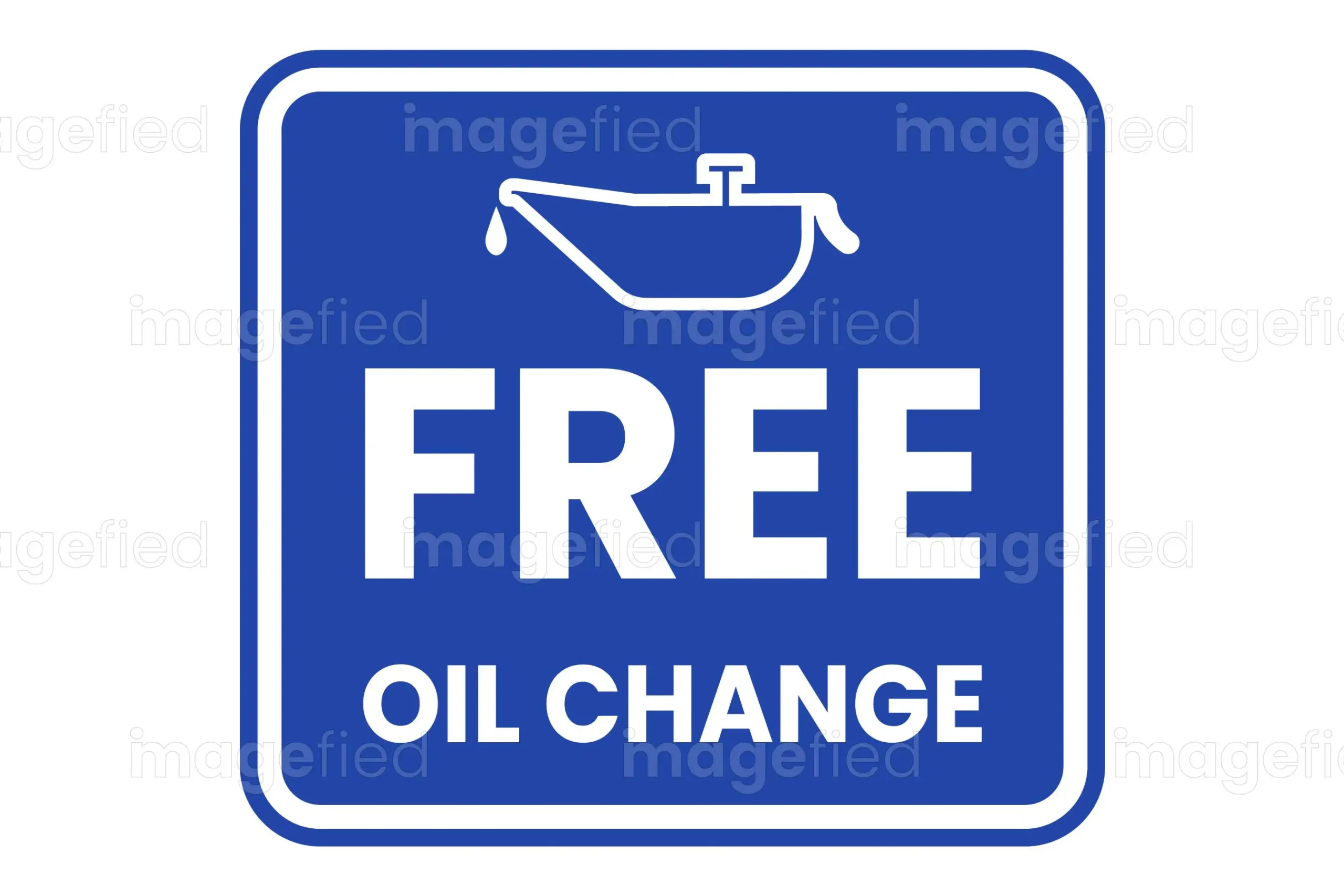 Free Oil Change Sign Canister Vector Stock Illustration