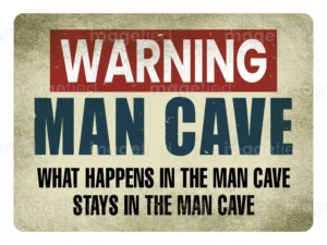 what happens in the man cave stays in the man cave sign, vector