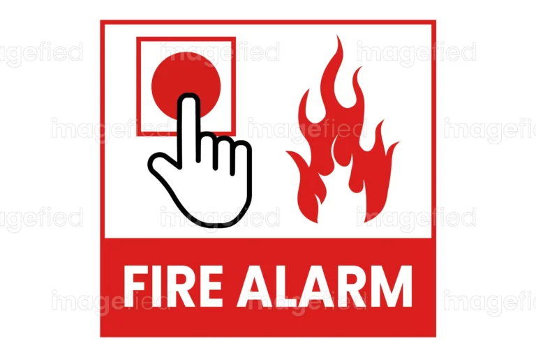 Fire Alarm Sign, Sticker, Safety Labe, Poster, Icon, Vector