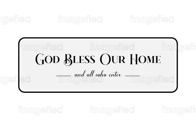 God Bless Our Home Sign, A Retro Style Typography Vector Art