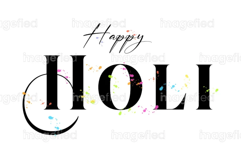 Happy Holi Calligraphy, Sign, Art, With Watercolor Splashes, Vector