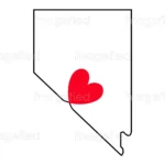 Nevada Map With Heart Shape