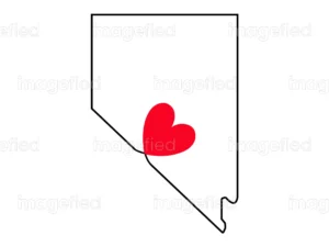 Nevada Map With Heart Shape