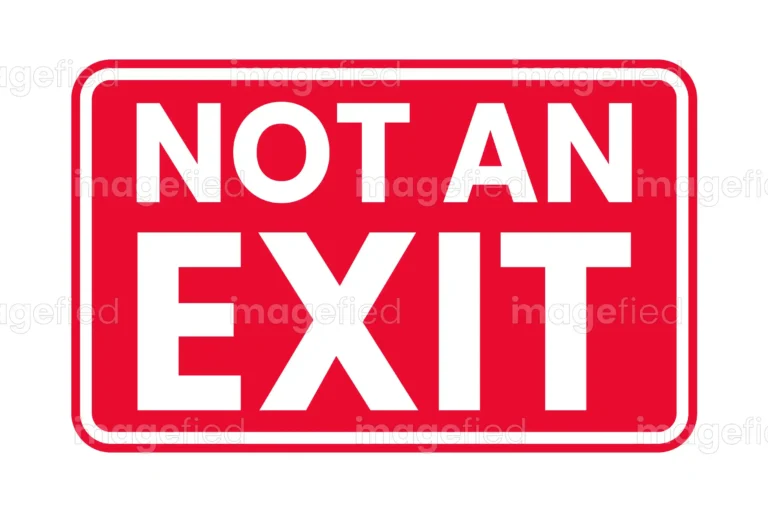 Not an Exit Sign, Sticker, Poster, Icon, Safety Label, Vector