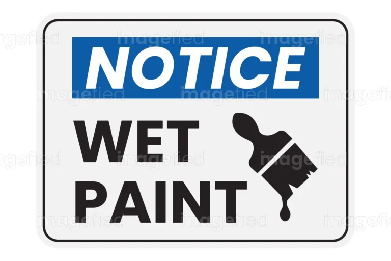 Wet Paint Sign, Sticker, Poster, Safety Label, Vector Illustration