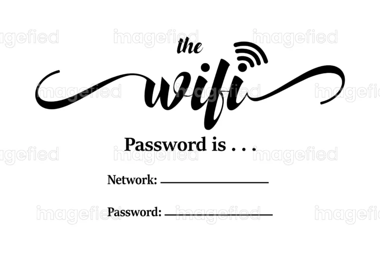 Wifi Password Sign Vector Illustration, Wifi Label, Sticker
