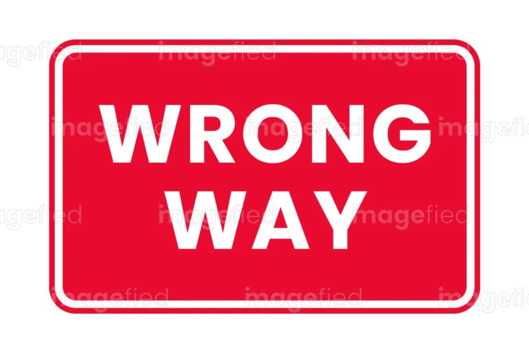 Wrong Way Sign Vector Illustration, Sticker, Label