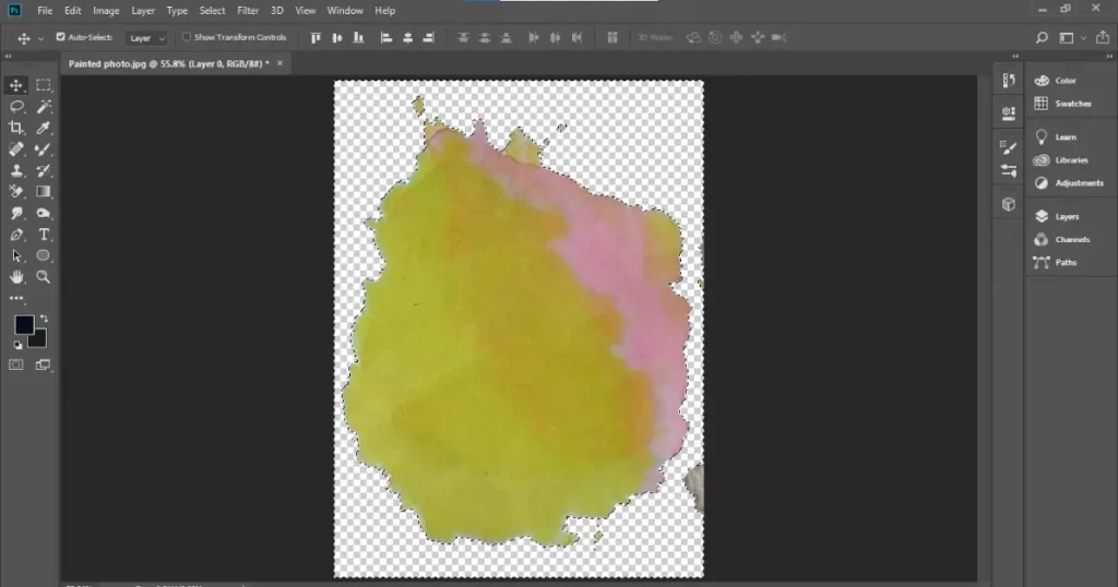 Removing White Background from the Painted Image