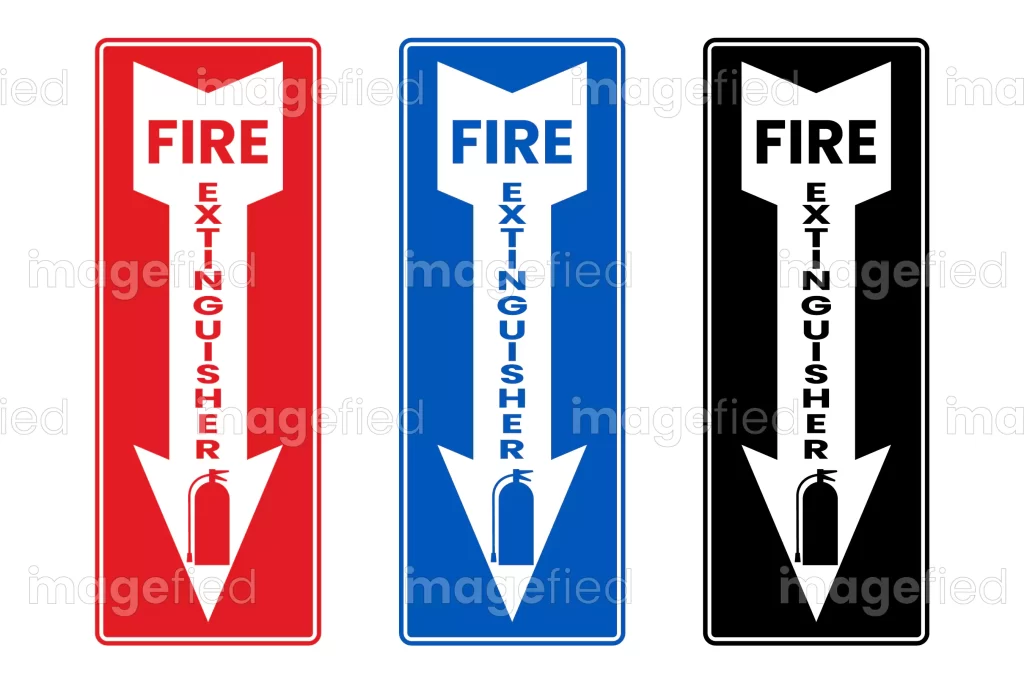 Fire Extinguisher Signs - 3 Pack Aluminum Safety Signs