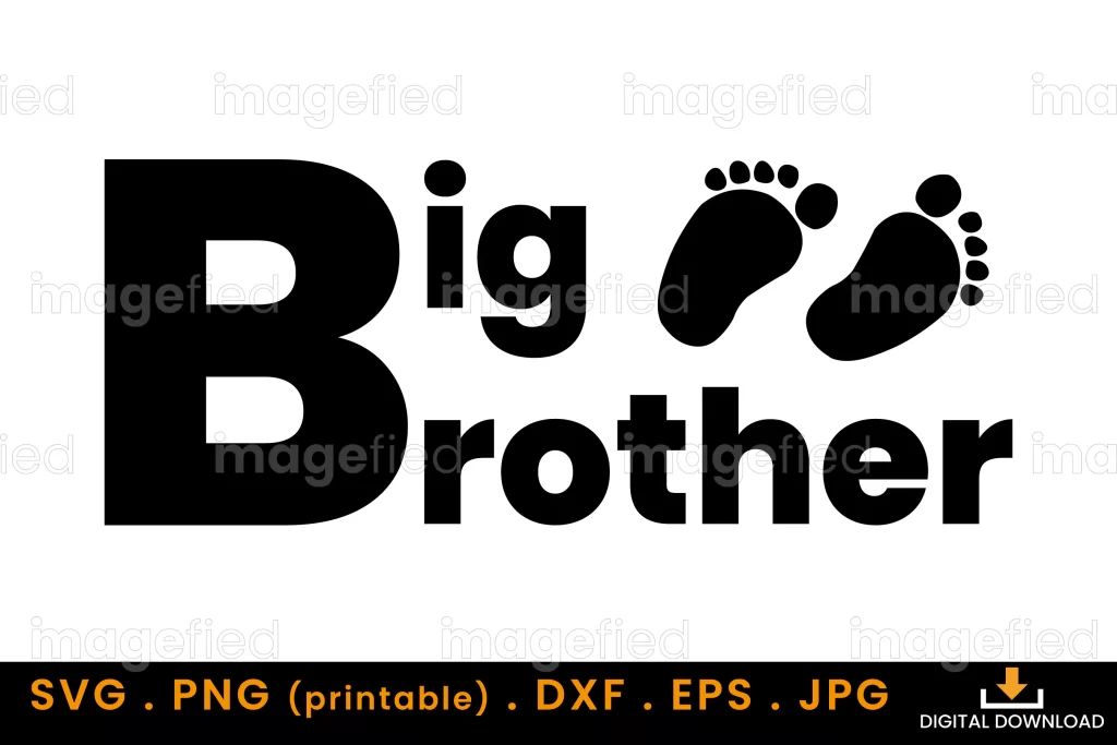 Big Brother Svg, Family Kids Sayings Bro Svg, Bold Siblings Design Feet ...