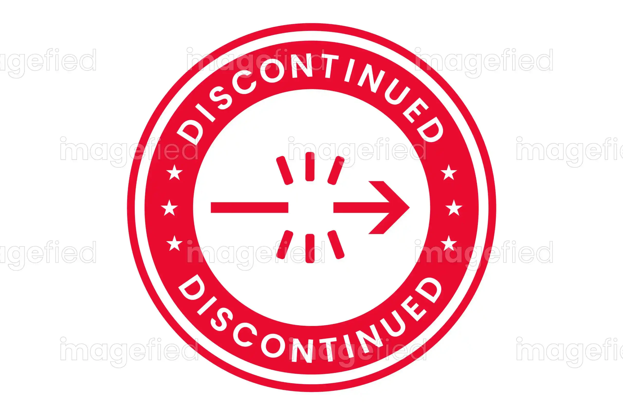 Discontinued Sign, Sticker, Label, Vector Illustration - Imagefied